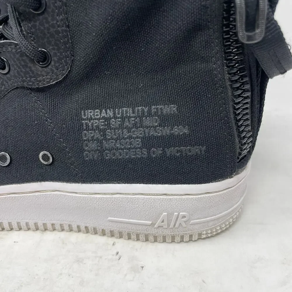 Nike Special Field Air Force 1 Mid Black Shoes Youth Size 6.5Y Zip